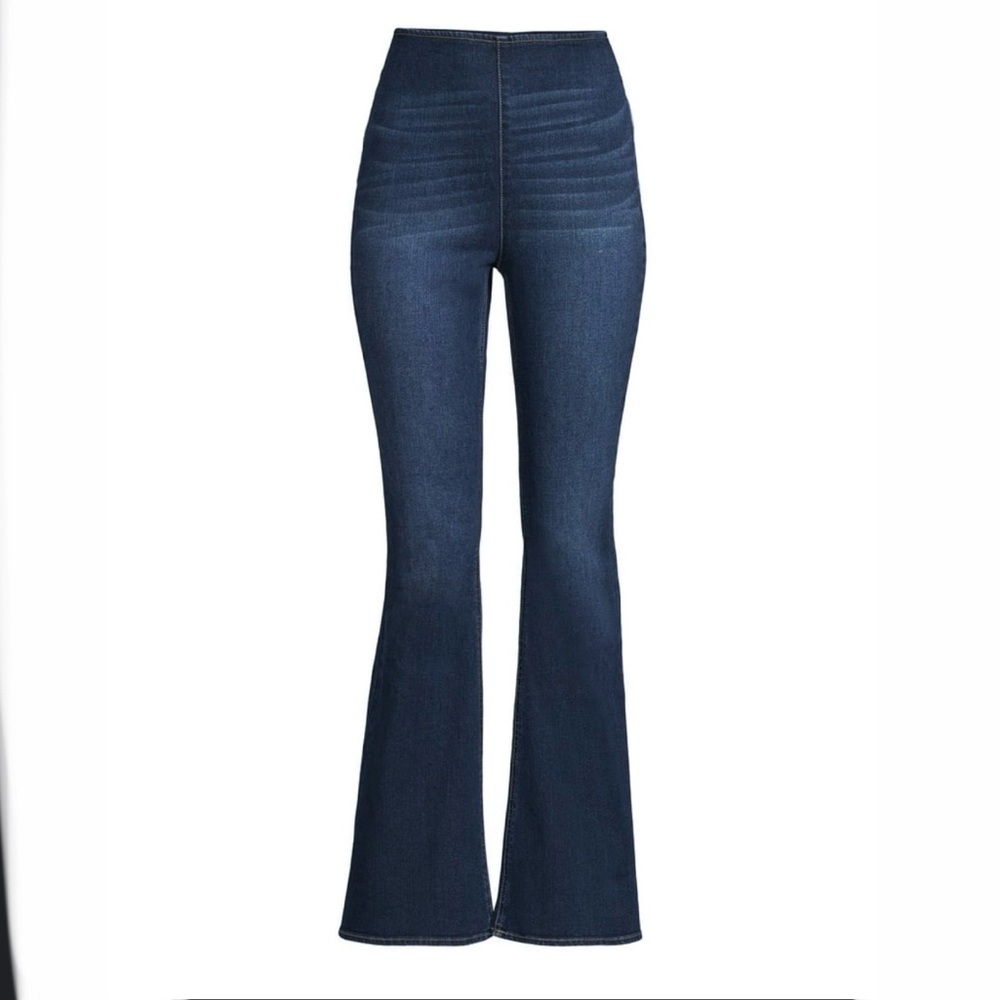 Dark Wash Whisker Faded Tummy Control Highrise Bootcut Flare Jeans Size‎ L